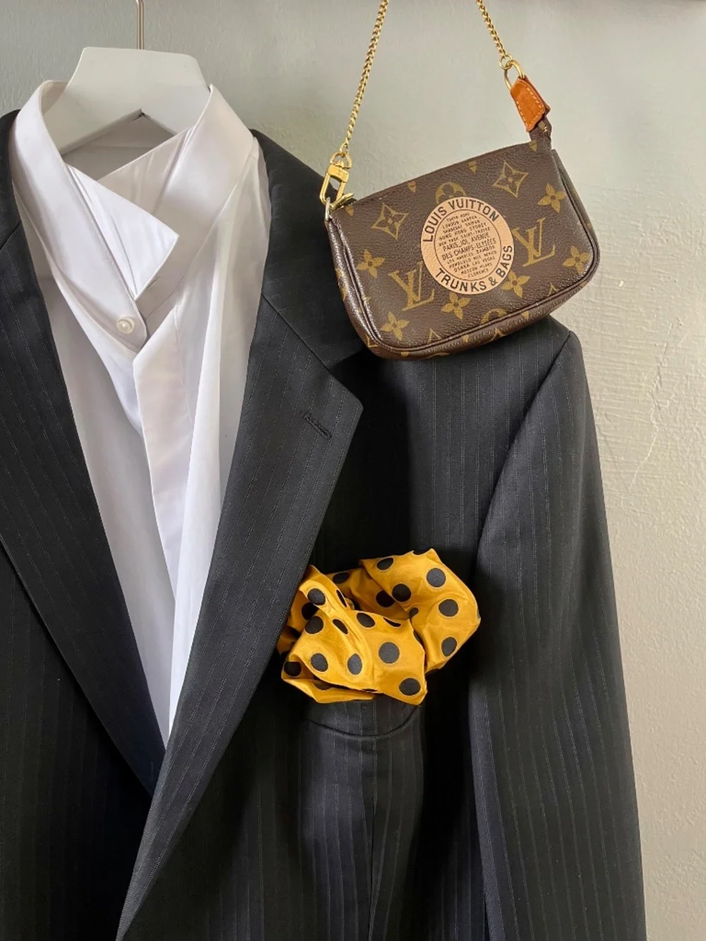 MIU MIU Silk Scarf, Polka Dot-Print, Never Worn, Square, 55 x 55 cm